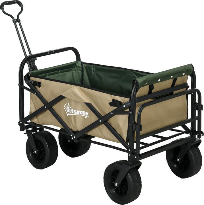 Outsunny Bollerwagen mit verstellbarem Griffwinkel