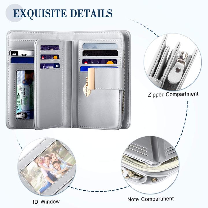 Produktbild Only-Bags.Store Ledergeldbörse Geldbörse mit vielen Fächern Brieftasche mit RFID-Schutz 18 Kartenfächer Geldbörsen