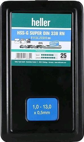 Produktbild Heller HSSG SpiralbohrerSatz (1, 2, 1,5, 2,5 bis 12, 12,5 cm, 13 mm)