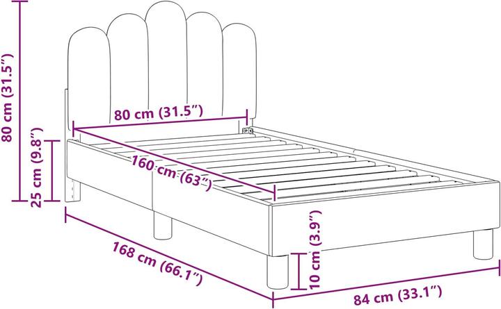 Image du produit vidaXL Modernes Bett (80 x 160 cm)