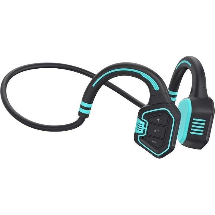 Thumbnail - A4Tech EVOLVEO BoneSwim MP3 16GB, bluetooth bezdrátová sluchátka s mikrofonem na lícní kosti, modré (Kabellos), Kopfhöre...