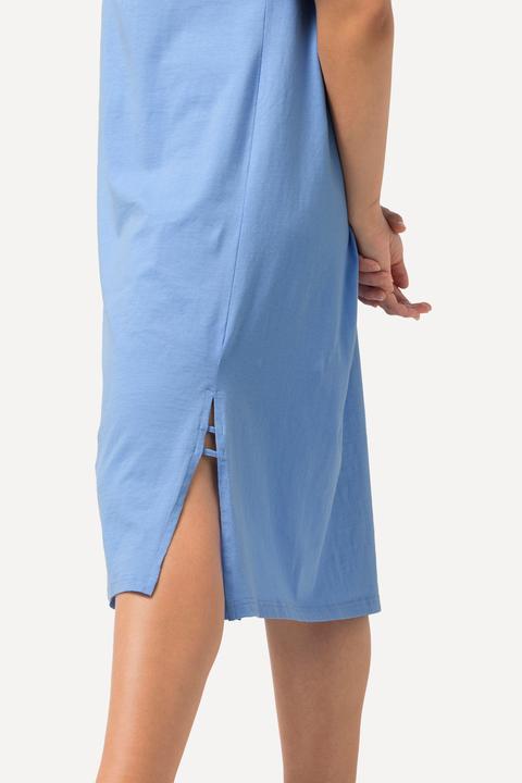 Produktbild Ulla Popken Jerseykleid, Zierbänder, A-Linie, Rundhals, Halbarm (54)