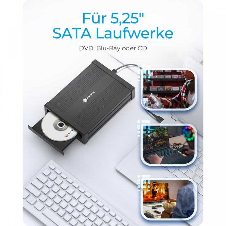 Produktbild Icy Box Externes Gehäuse für 1x 5,25" SATA Laufwerk,  IB-525-U3 (5.25")