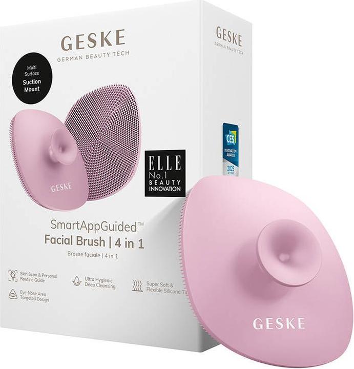 Image du produit Konjac Sponge Szczoteczka do czyszczenia twarzy 4w1 z uchwytem Geske z Aplikacją (różowy)