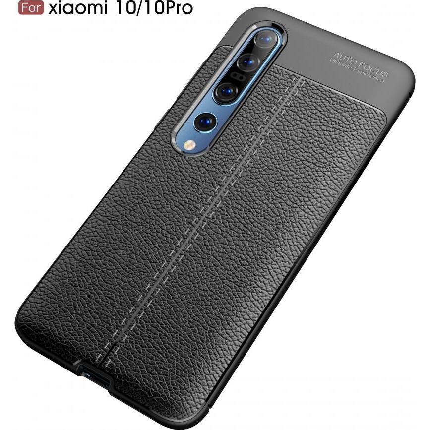 Thumbnail - Screenguard Xiaomi Mi 10 Pro Hülle Leather Design TPU Cover (Xiaomi Mi 10 Pro), Smartphone Hülle, Schwarz