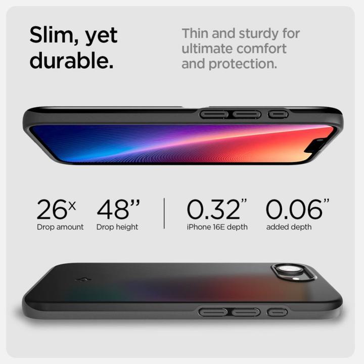Actual product image Spigen Thin Fit MagFit iPhone SE(2025) Case - Black (Apple iPhone 16e)