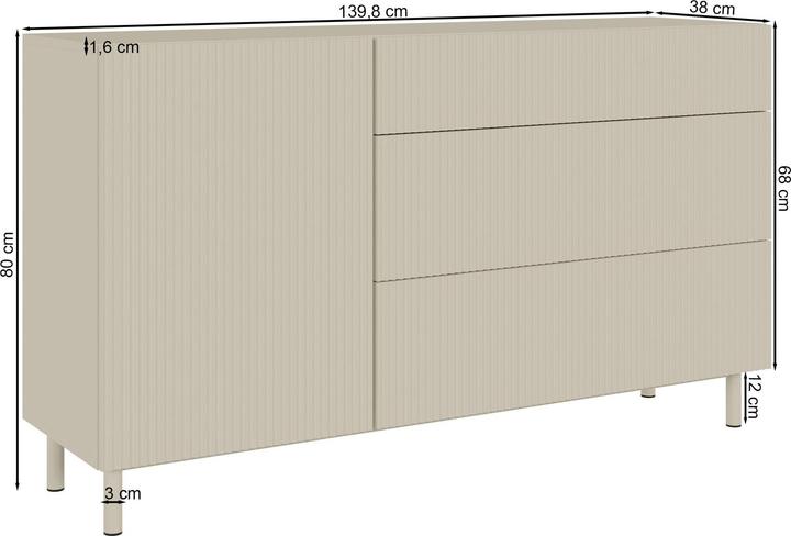 Produktbild Selsey Veldio New (139.80 x 38 x 80 cm)