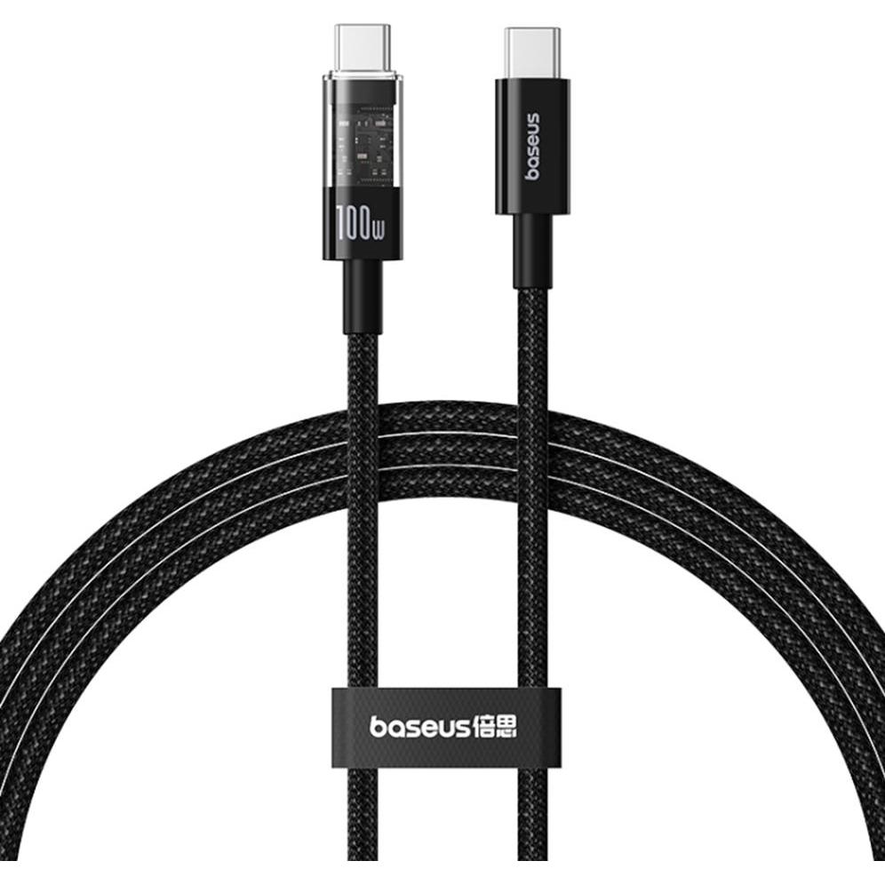 Baseus Gem USB C auf USB C Schnellladekabel 1 m 100 W Schwarz (1 m), USB Kabel
