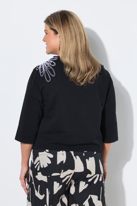 Produktbild Ulla Popken Sweatshirt, Stickerei, U-Boot-Ausschnitt, 3/4-Arm (58)