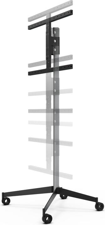 Actual product image Erard KANA 1600XXL mobile TV stand 40-80 inch, silver / black (50 kg, 40" - 80")