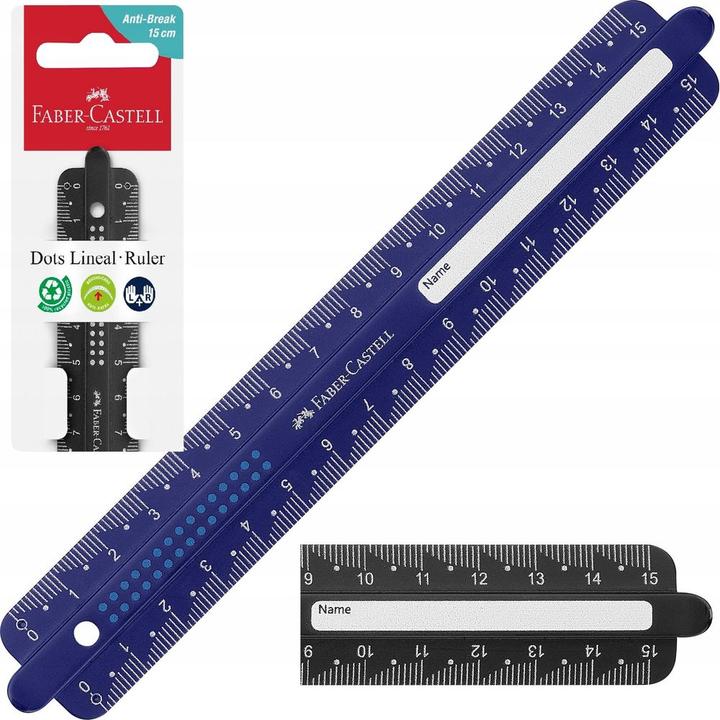 Actual product image Faber-Castell Ruler 15cm Dots assorted (15 cm, Plastic)