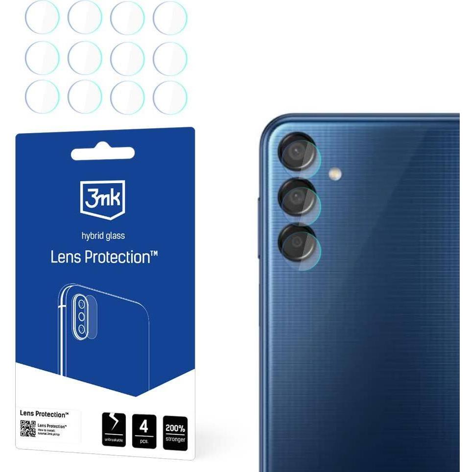 3MK Lens Protect Sam M15 5G M156 Ochrona na obiektyw aparatu 4szt (4 pz., Samsung Galaxy A15 5G), Pellicola protettiva smartphone, Nero