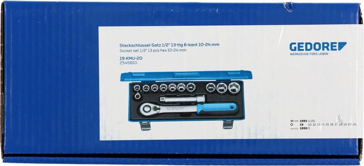 Actual product image Gedore Socket wrench set metric 1/ (24 mm, 12 mm, 16 mm, 10 mm, 14 mm, 13 mm, 18 mm, 17 mm, 22 mm, 15 mm, 19 mm)