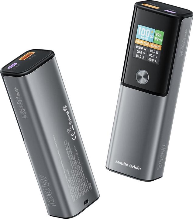 Image du produit Mobile Origin Banque d'alimentation 100W PD 14000mAh Display PowerBank PB12 - USB-C + USB-A (14000 mAh, 100 W)