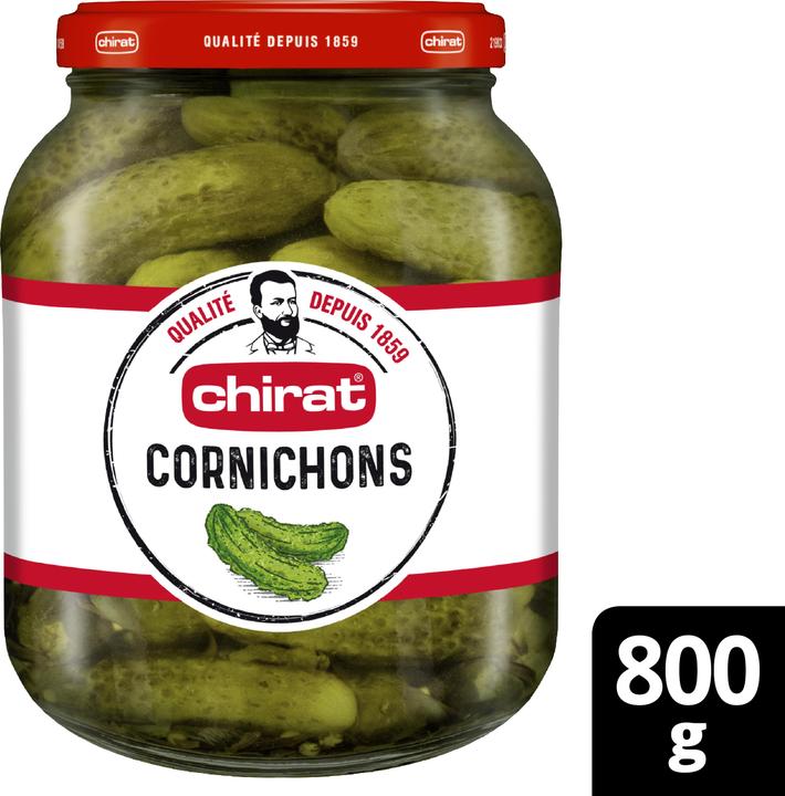 Produktbild Chirat Essig Cornichons, Essiggemüse Mini Gurken ideal für Raclette, Fondue, Apéro, kalte Platten & Snacks (800 g)