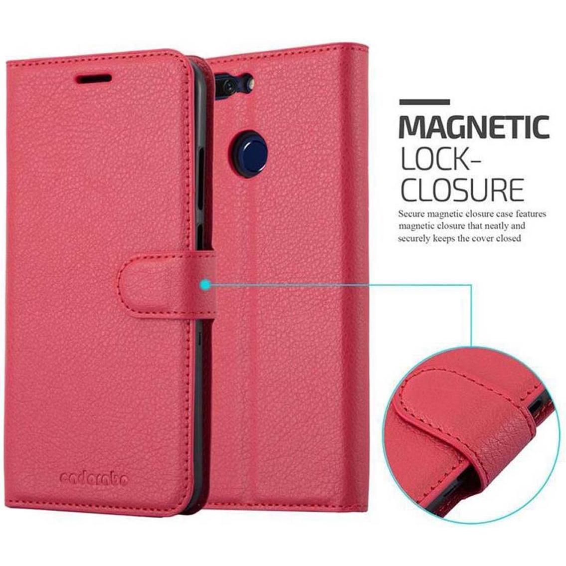 Thumbnail - Cadorabo Book mit Standfunktion Cover (Vivo V9), Smartphone Hülle, Rot