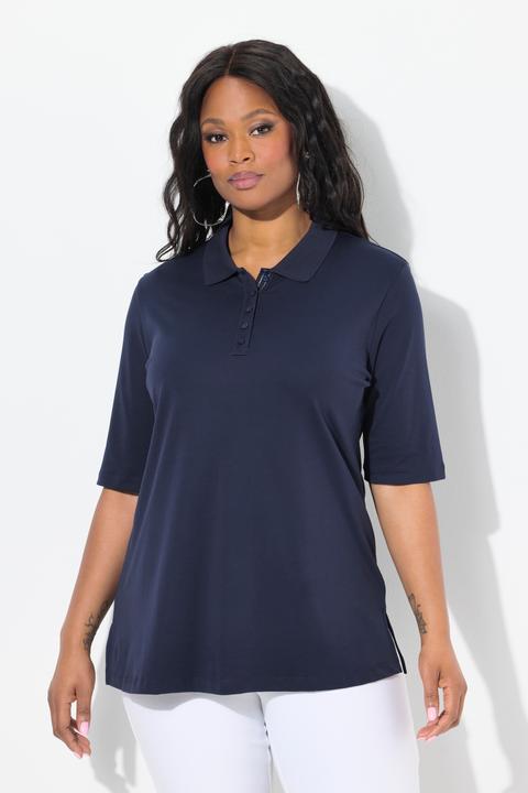 Produktbild Ulla Popken Poloshirt, Classic, Polokragen, Halbarm, Pima Cotton (58)