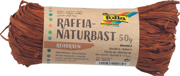 Actual product image Folia Bringmann Natural Bast Raffia 50g Roe Brown (Gift ribbon, 1 x)
