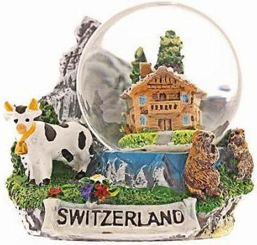 Alberto Boule à neige Chalet et vache