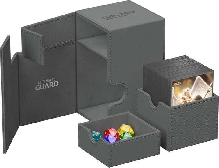 Actual product image Ultimate Guard Card Box Flip'n'Tray XenoSkin Monocolor 100+ Grey