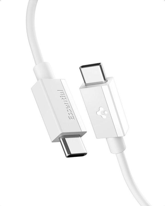 Immagine prodotto Spigen - Data Cable Essential (EB6020CC) - Fast Charging, 2x Type-C, 60W, 480Mbps, 2m - White (2 m, USB 2.0, 60 W)