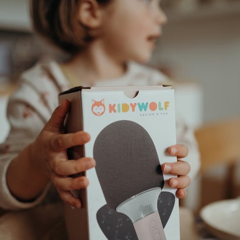 Actual product image Kidywolf Bluetooth microphone with light
