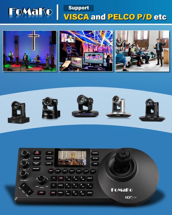 Produktbild FoMaKo NDI HX3 PTZ Kamera Set mit KI-Auto-Tracking und Controller