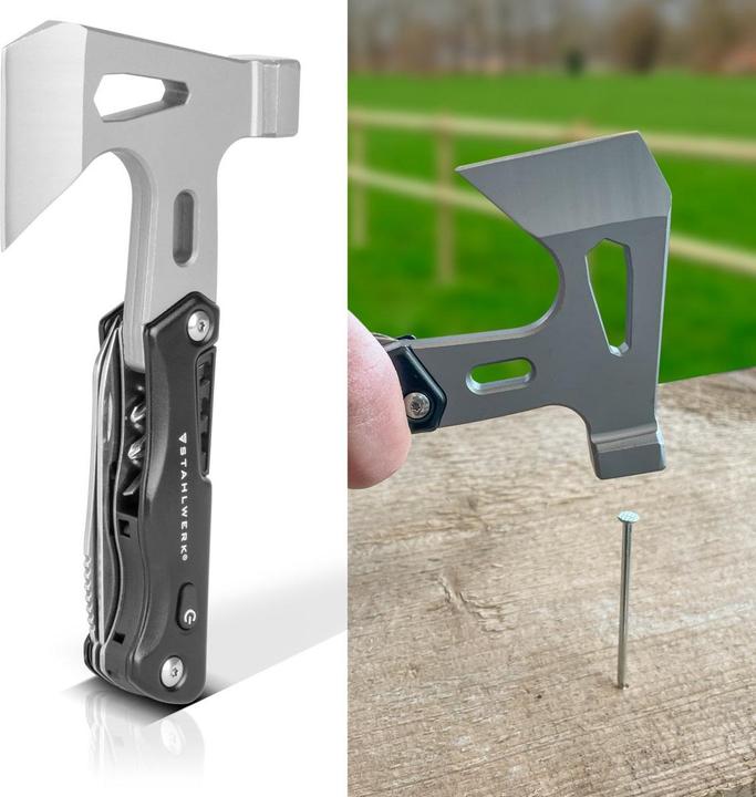 Image du produit Stahlwerk Outil multifonctionnel Kit de survie avec couteau de poche Lampe de poche LED (10 Fonctions)