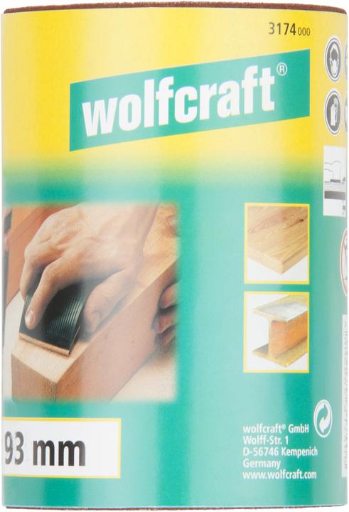 Produktbild wolfcraft 1 Schleifpapierrolle Kor. K120, 5mx93mm (120)