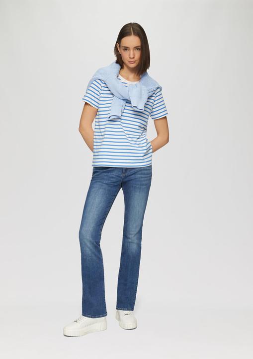 Produktbild S.Oliver T-Shirt Gestreiftes T-Shirt im Relaxed Fit mit Herz-Stickerei (42)