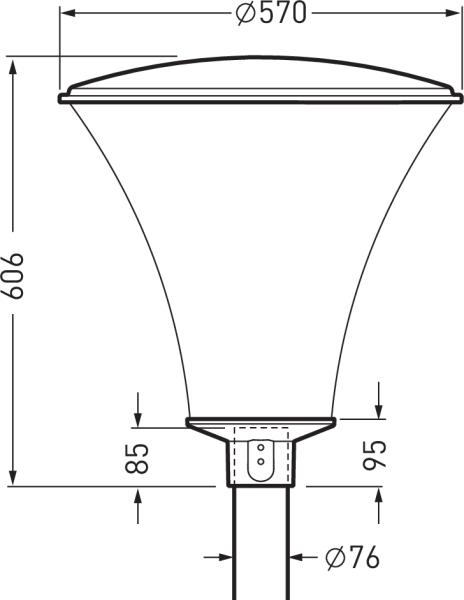 Produktbild Trilux LED-Mastaufsatzleuchte (1800 lm, IP65)