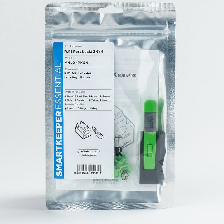 Actual product image Smart Keeper 4 x RJ11 port locks with 1 x mini type key