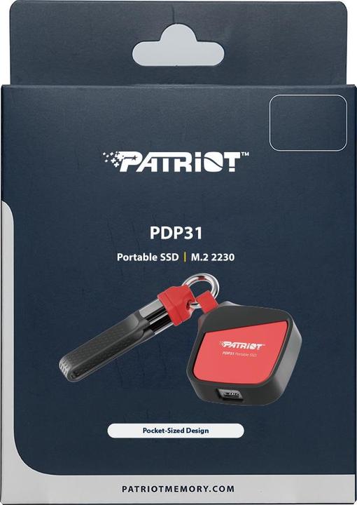 Produktbild Patriot PDP31 2 TB rot / Externe SSD / R: 1000 MB/s / W: 1000 MB/s / USB-C 3.2 Gen 2 (2 TB)