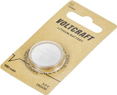 Actual product image Voltcraft Button cell CR 2450 Lithium 580 mAh 3 V 1 pc. (1 pcs., CR2450, 580 mAh)