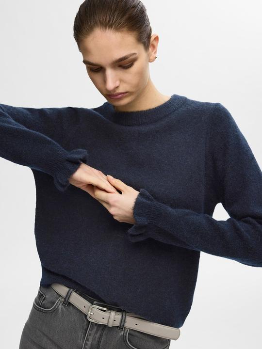 Actual product image Selected Femme Ruched sleeve knitted jumper (XL)