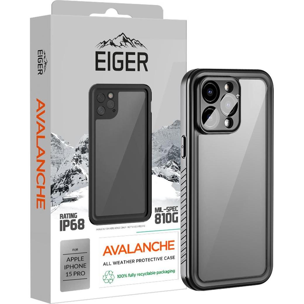 Eiger Avalanche Case (Apple iPhone 15 Pro), Smartphone Hülle, Schwarz