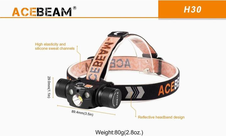 Image du produit AceBeam H30 R+CRI 6500K Taschenlampe (4000 lm)