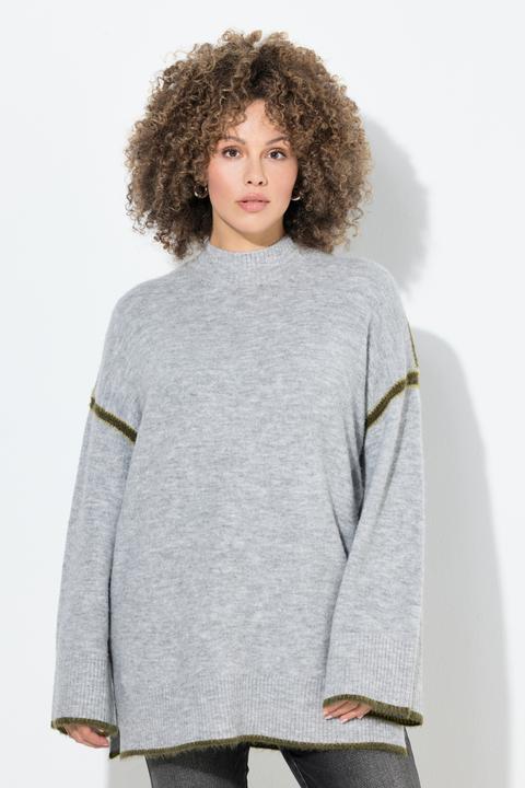 Produktbild Ulla Popken Pullover, Ziernähte, Stehkragen, Langarm (46, 48)