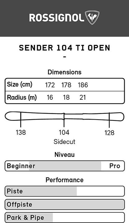 Actual product image Rossignol Transmitter 104 TI Ski 22/23 (186 cm, Without binding)