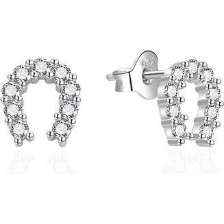 Agato, Ohrringe, - Shiny silver earrings Horseshoe AGT-E141PW
