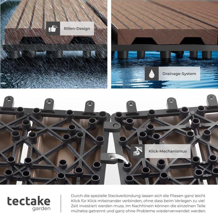 Immagine prodotto tectake Tegulas (11 x, 31 x 31 x 2 cm)