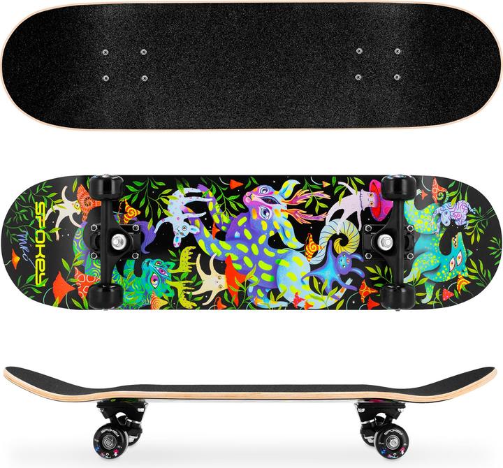 Actual product image Spokey Skateboard mit leuchtenden Ollie-Grafiken (30.98")