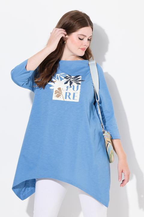 Actual product image Ulla Popken Eco Cotton PURE Logo Pointed Hem Tee (46, 48)