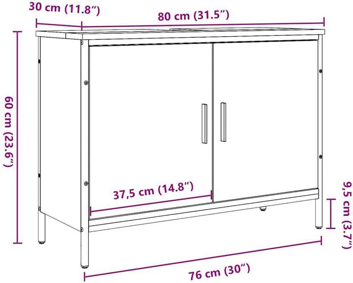 Actual product image vidaXL Vanity unit -Optics (80 x 30 x 60 cm)