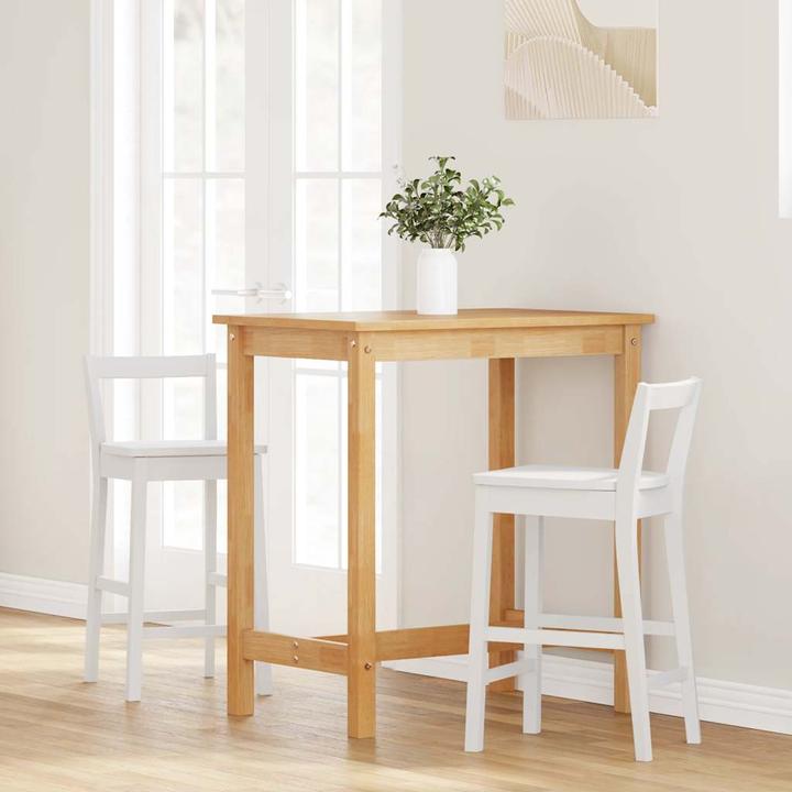 Image du produit VidaXL Tabouret de bar 2 pcs. Blanc Bois massif Hévéa