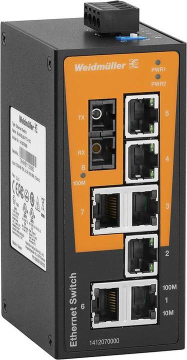 Productafbeelding Weidmüller Netwerkschakelaar IE-SW-BL08T-7TX-1SC (7 ports)