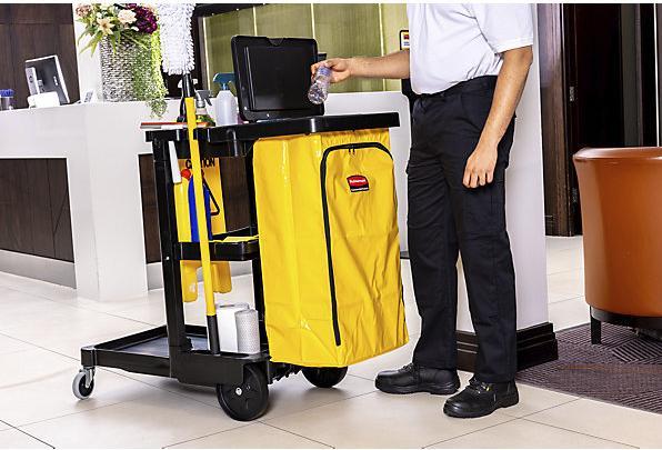 Actual product image Rubbermaid Cleaning trolley, incl. vinyl waste sack, LxWxH 1168 x 552 x 975 mm.