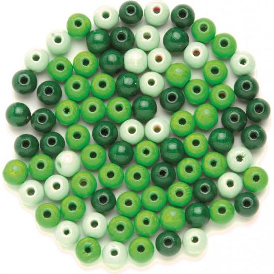 Glorex Holzperle 10mm 47St grün-mix