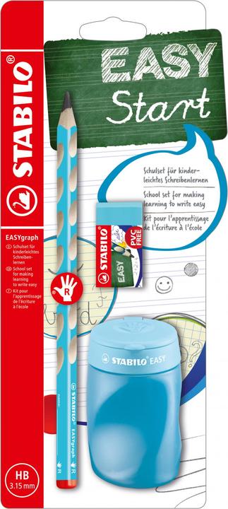 Produktbild STABILO Schulset EASYgraph, fr Rechtsh„nder, blau (HB, 1x)