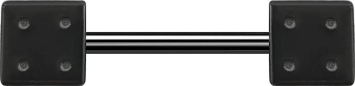 Image du produit Star Piercing Micro Barbell noir avec cube (sans laiton, Acier chirurgical 316L)